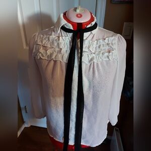 Crescent & Willough white blouse